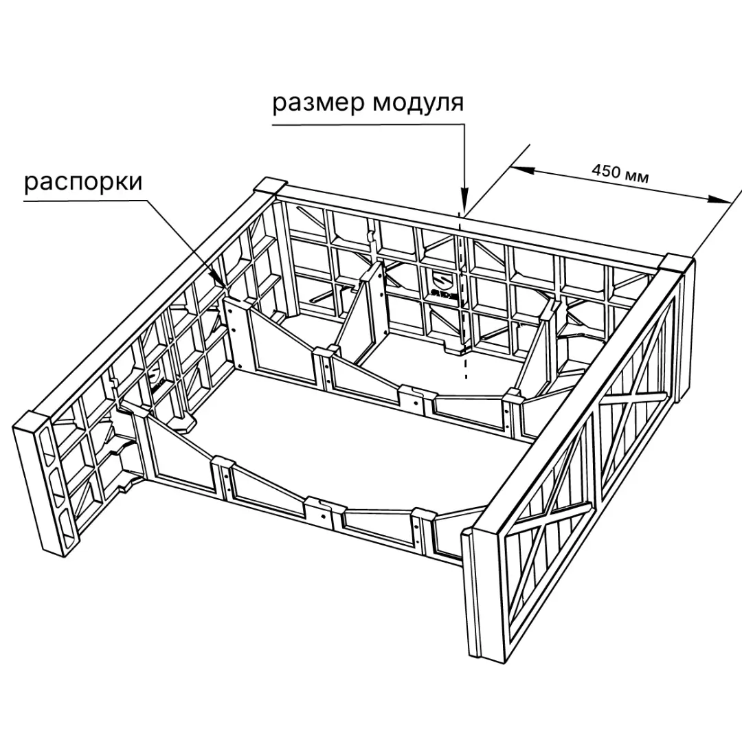 Грядка модульная Астра 900х320х40мм Черный (комплект 2 модуля)