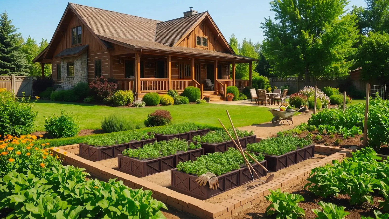 Грядка модульная Астра 900х320х40мм Коричневый (комплект 2 модуля)