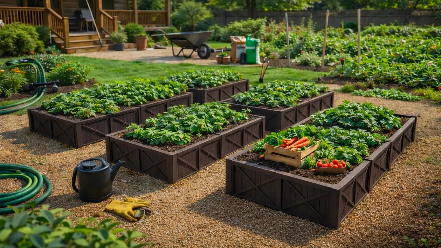 Грядка модульная Астра 900х320х40мм Коричневый (комплект 2 модуля)