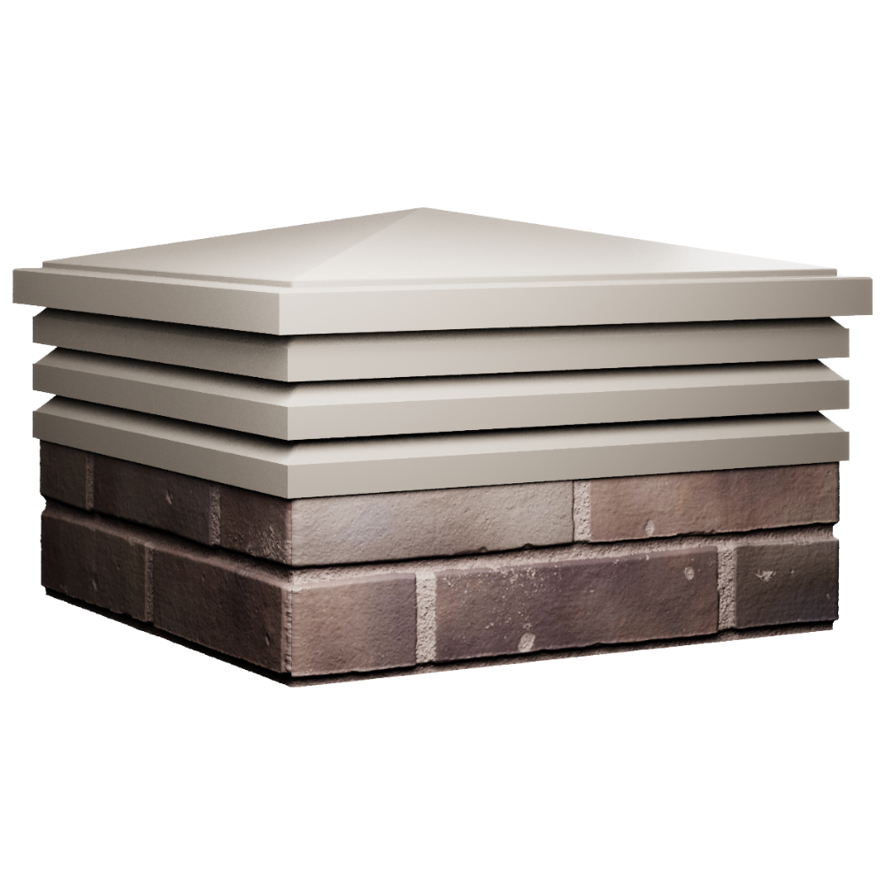 Колпак Zking Бона ХайТек Бежевый на столб 2х2 кирпича (513х513мм) в Магадане фото