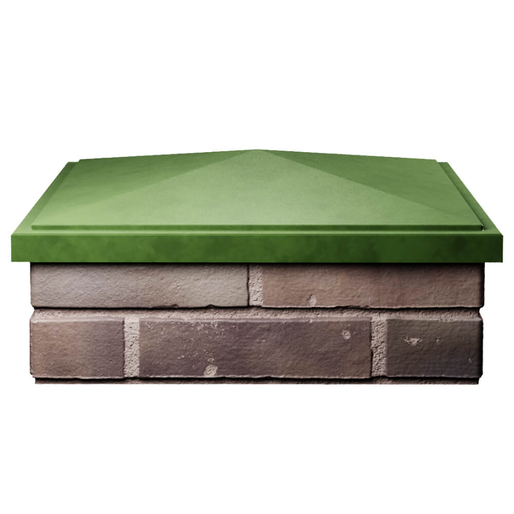 Колпак Zking БонаМоно Зеленый на столб 2х2 кирпича (515х515, 530х530мм) Магадан фото