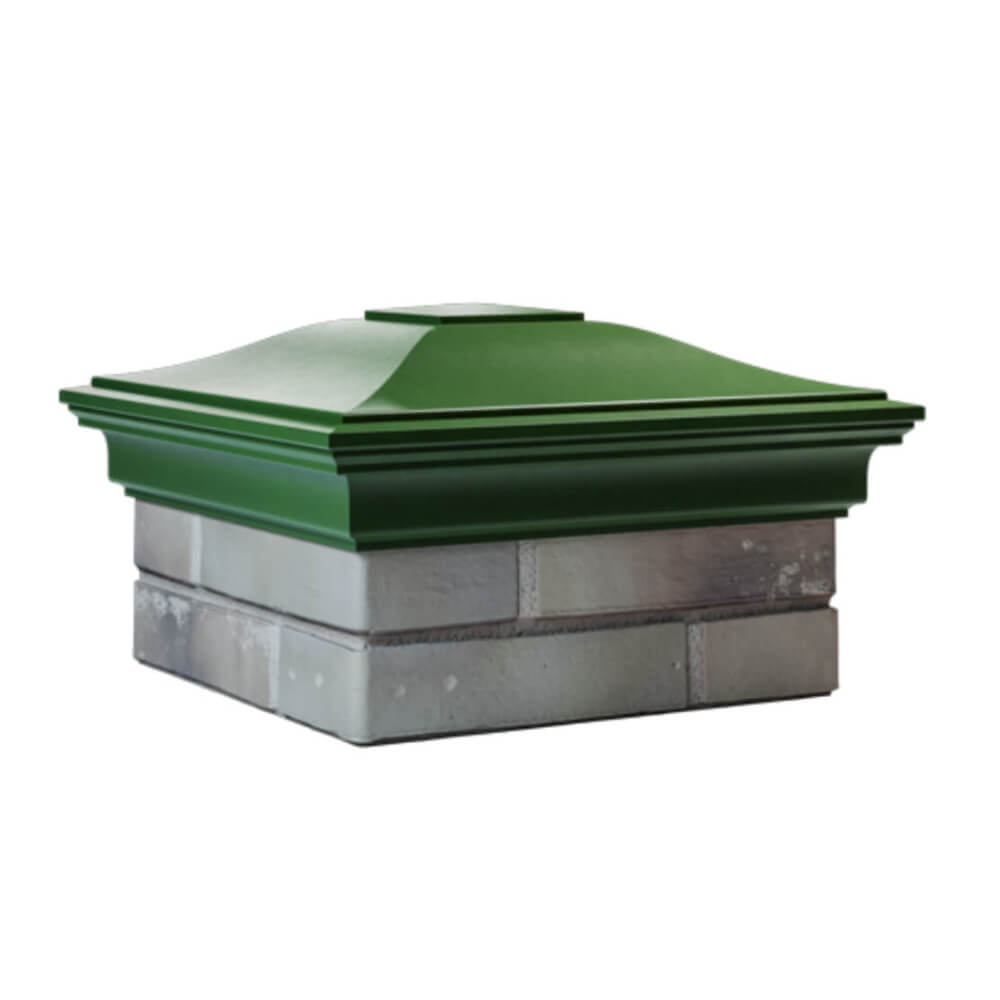 Колпак Zking Монблан Зеленый на столб 1.5х1.5 еврокирпича 0.7НФ (355х355мм) в Магадане фото