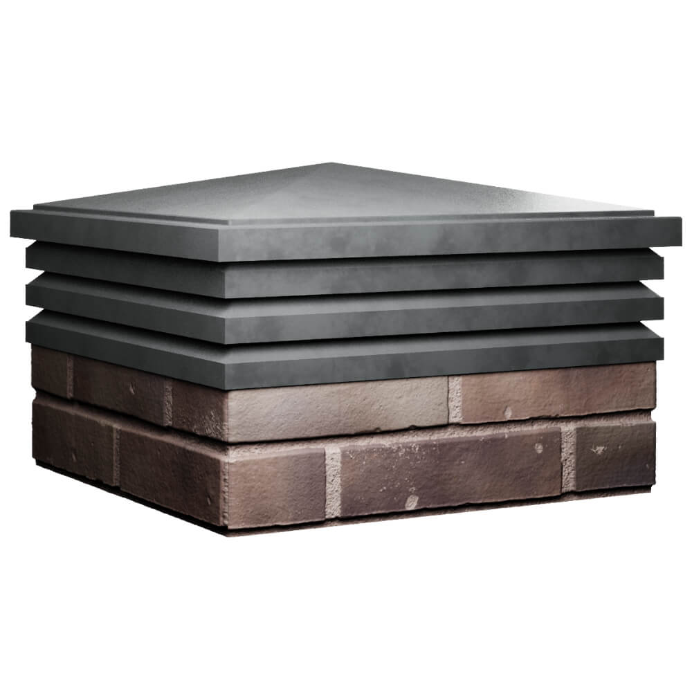 Колпак Zking Бона ХайТек Серый на столб 2х2 кирпича (513х513мм) в Магадане фото