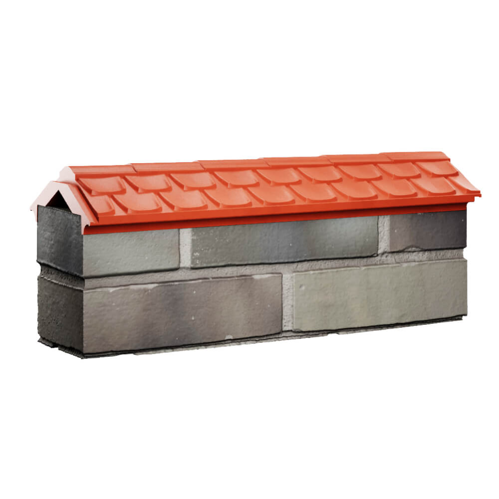 Парапет Zking Эльбрус Красный с посадкой на 0.5 кирпича (130мм) Магадан фото