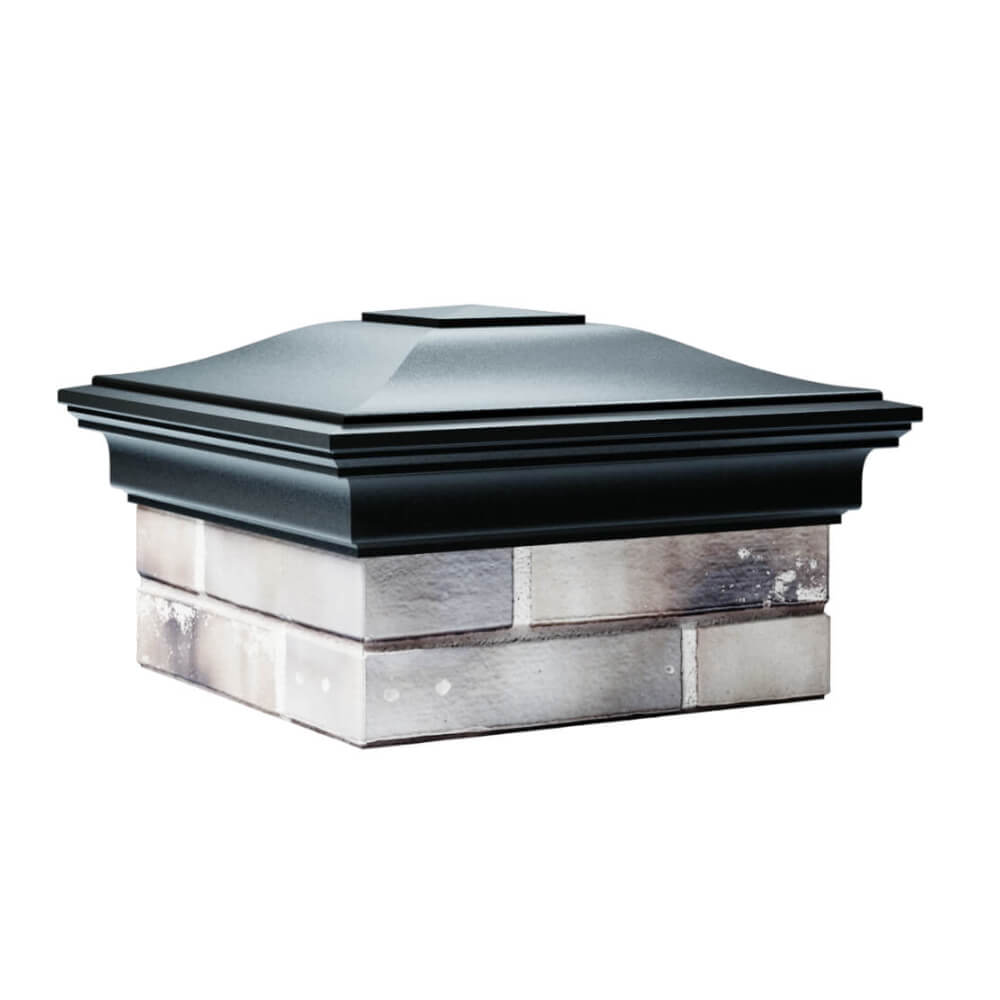 Колпак Zking Монблан Черный на столб 1.5х1.5 еврокирпича 0.7НФ (355х355мм) в Магадане фото