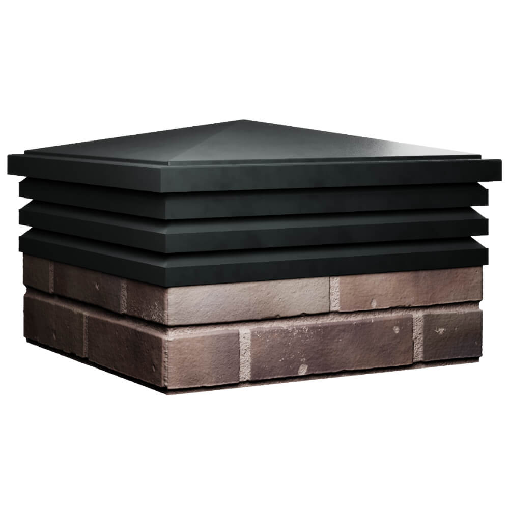 Колпак Zking Бона ХайТек Черный на столб 2х2 кирпича (513х513мм) в Магадане фото