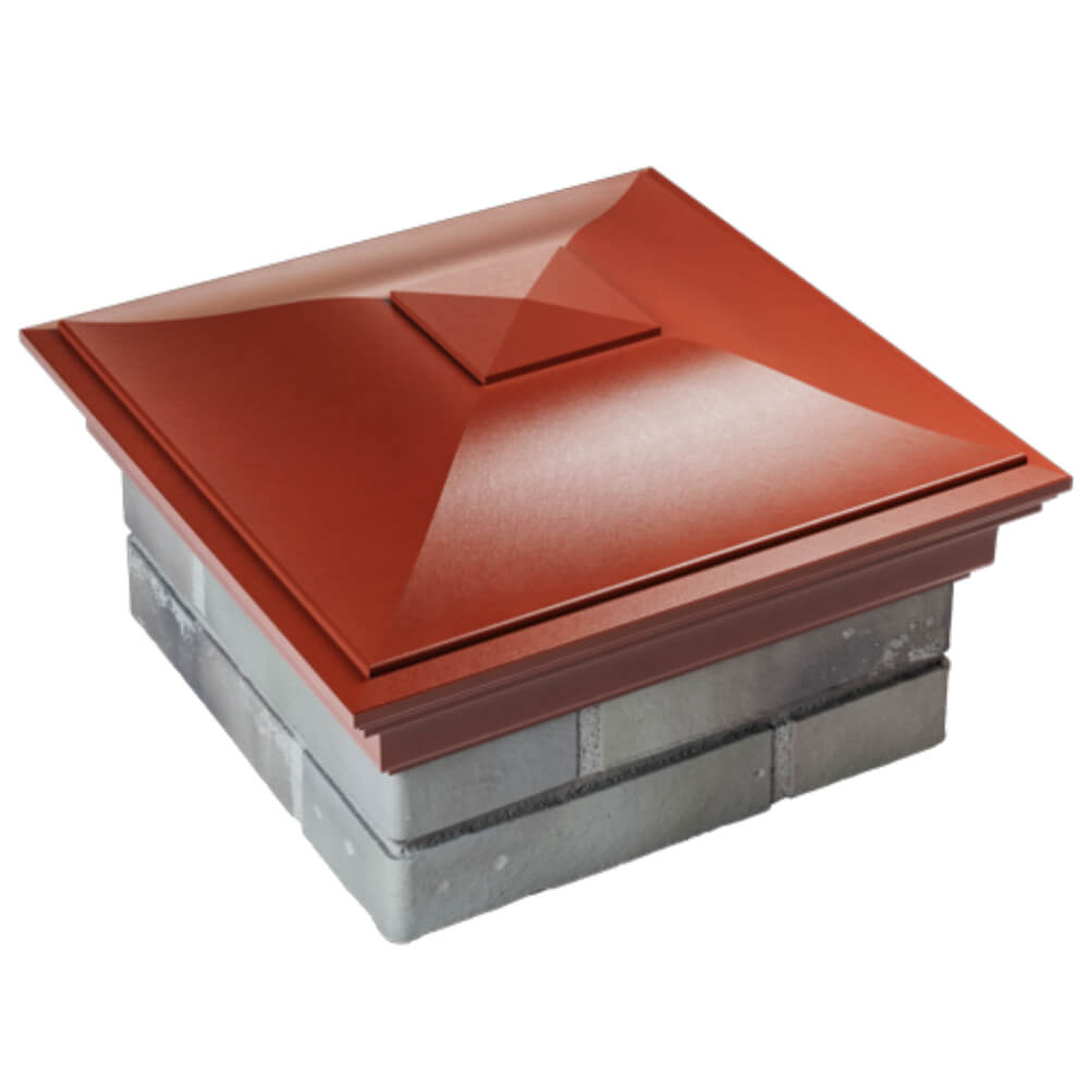 Колпак Zking Монблан Красный на столб 1.5х1.5 кирпича (385х385мм) в Магадане фото