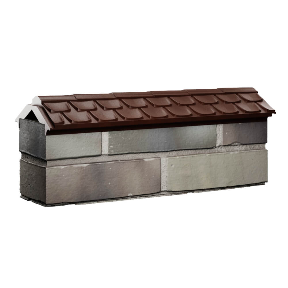 Парапет Zking Эльбрус Коричневый с посадкой на 0.5 кирпича (130мм) Магадан фото