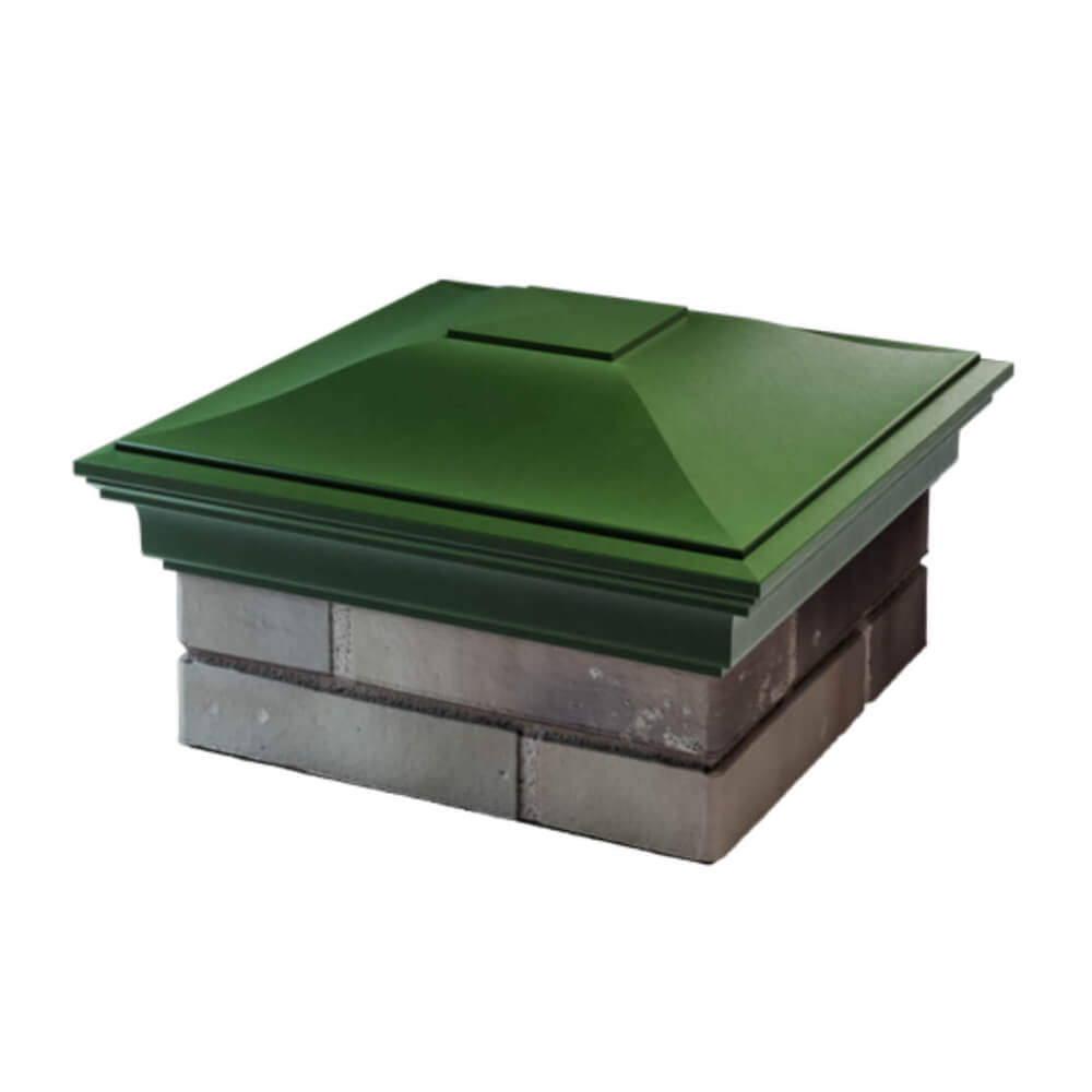 Колпак Zking Монблан Зеленый на столб 1.5х1.5 еврокирпича 0.7НФ (355х355мм) в Магадане фото