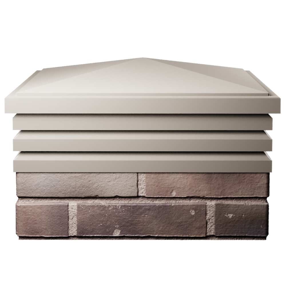 Колпак Zking Бона ХайТек Бежевый на столб 2х2 кирпича (513х513мм) Магадан фото