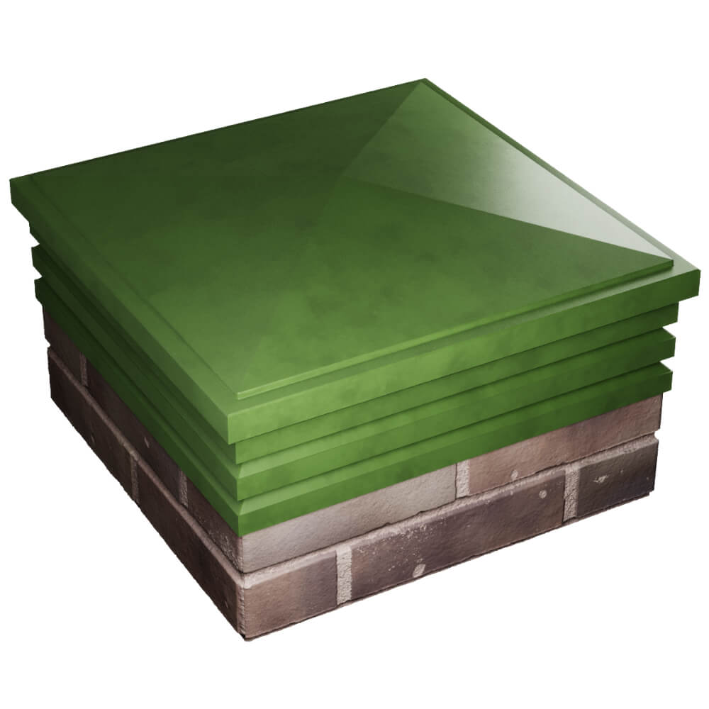 Колпак Zking Бона ХайТек Зеленый на столб 2х2 кирпича (513х513мм) в Магадане фото