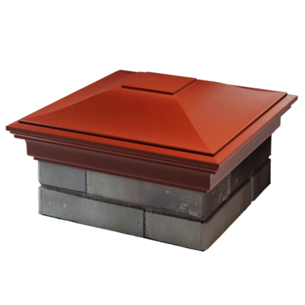 Колпак Zking Монблан Красный на столб 1.5х1.5 кирпича (385х385мм) в Магадане фото