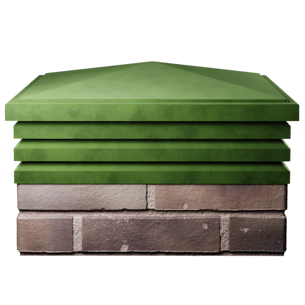 Колпак Zking Бона ХайТек Зеленый на столб 2х2 кирпича (513х513мм) Магадан фото