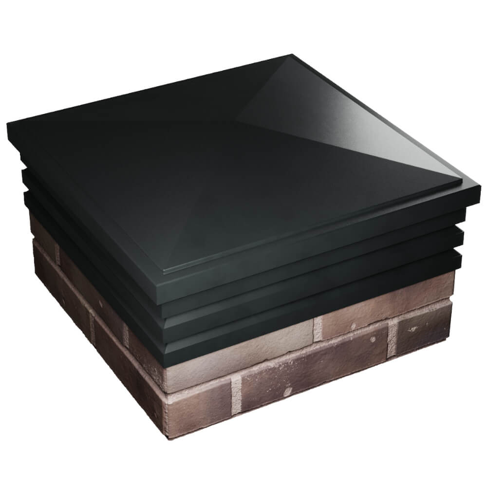 Колпак Zking Бона ХайТек Черный на столб 2х2 кирпича (513х513мм) в Магадане фото