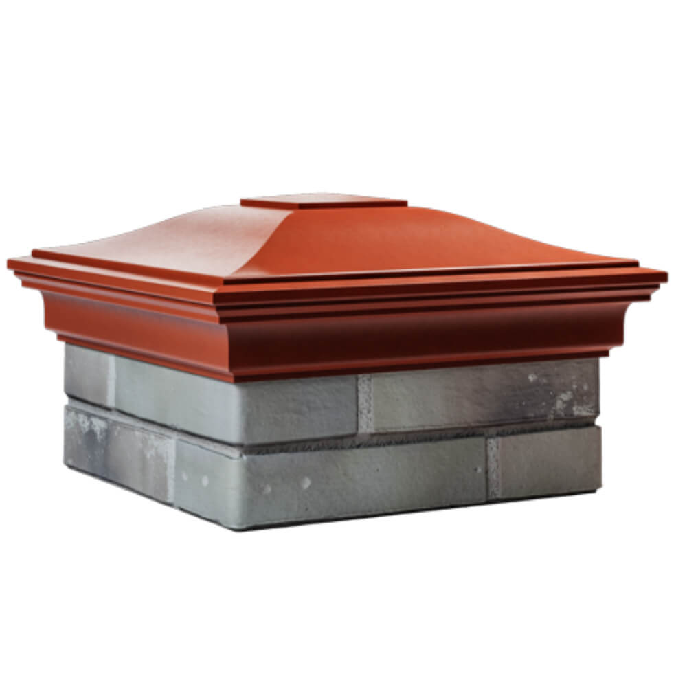 Колпак Zking Монблан Красный на столб 1.5х1.5 кирпича (385х385мм) в Магадане фото