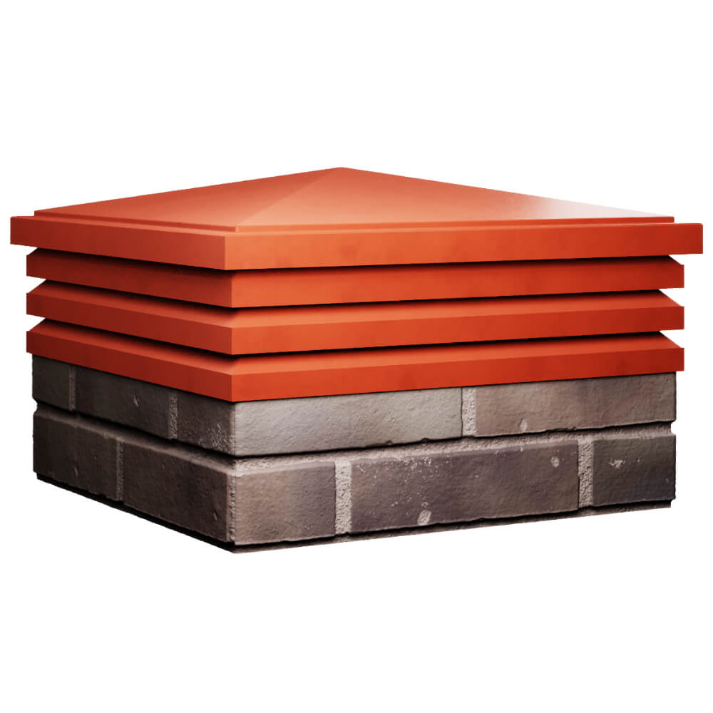 Колпак Zking Бона ХайТек Красный на столб 2х2 кирпича (513х513мм) в Магадане фото