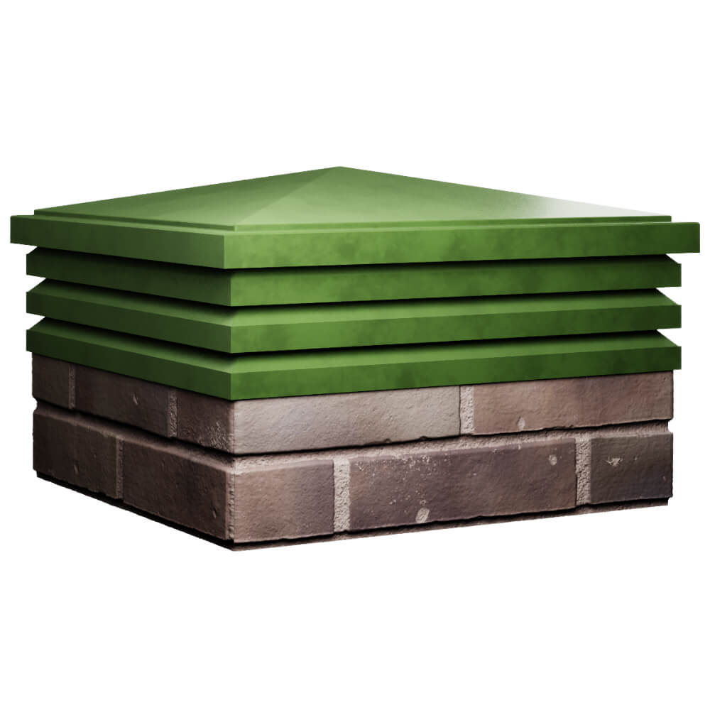 Колпак Zking Бона ХайТек Зеленый на столб 2х2 кирпича (513х513мм) в Магадане фото