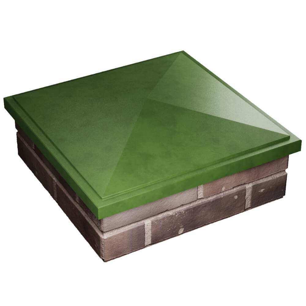 Колпак Zking БонаМоно Зеленый на столб 2х2 кирпича (515х515, 530х530мм) в Магадане фото