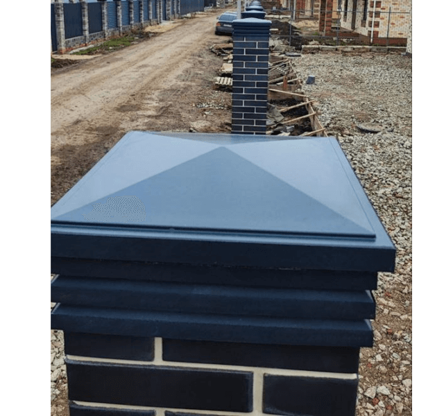 Колпак Zking Бона ХайТек Серый на столб 1.5х1.5 кирпича (385х385мм) в Магадане фото