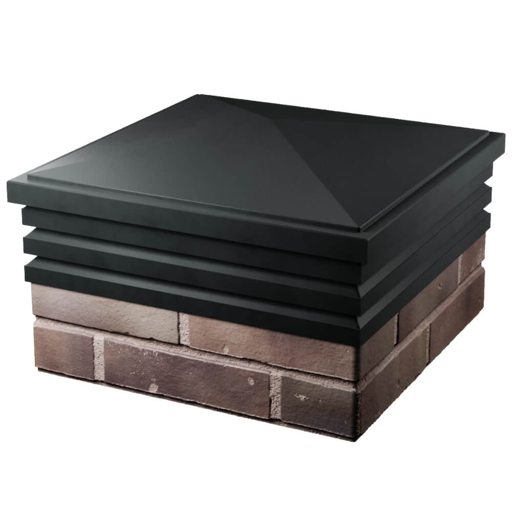 Колпак Zking Бона ХайТек Черный на столб 2х2 кирпича (513х513мм) в Магадане фото