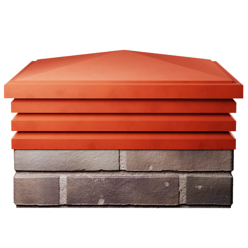 Колпак Zking Бона ХайТек Красный на столб 2х2 кирпича (513х513мм) Магадан фото