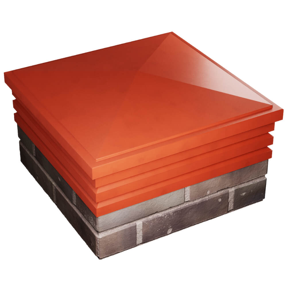 Колпак Zking Бона ХайТек Красный на столб 2х2 кирпича (513х513мм) в Магадане фото