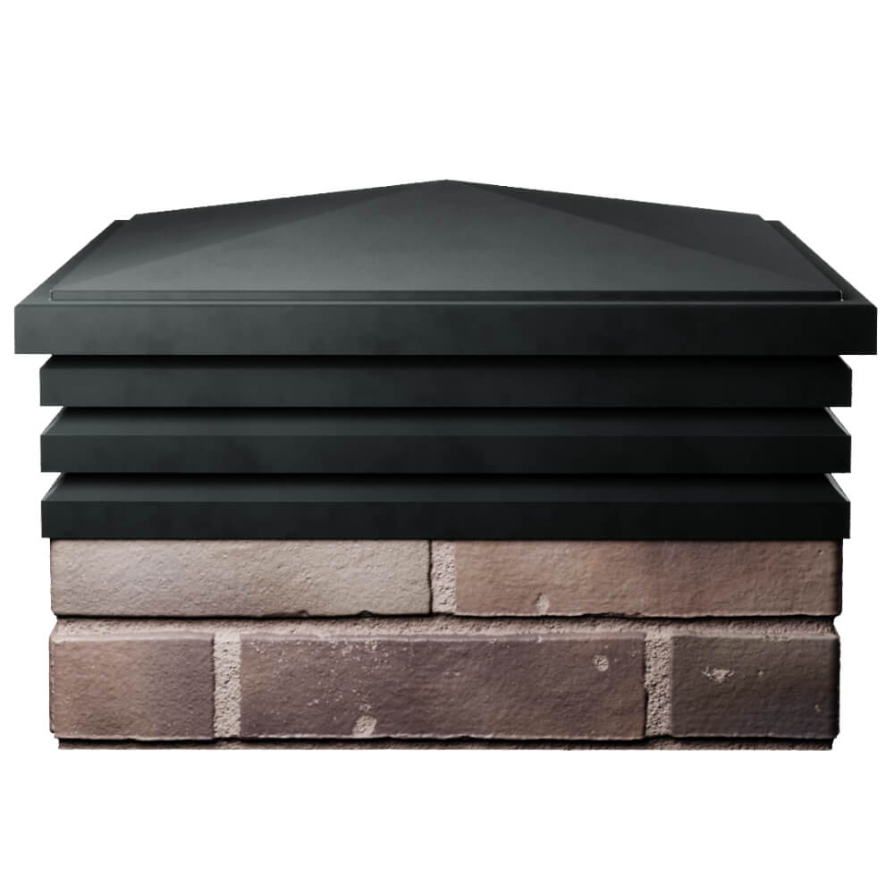 Колпак Zking Бона ХайТек Черный на столб 2х2 кирпича (513х513мм) Магадан фото