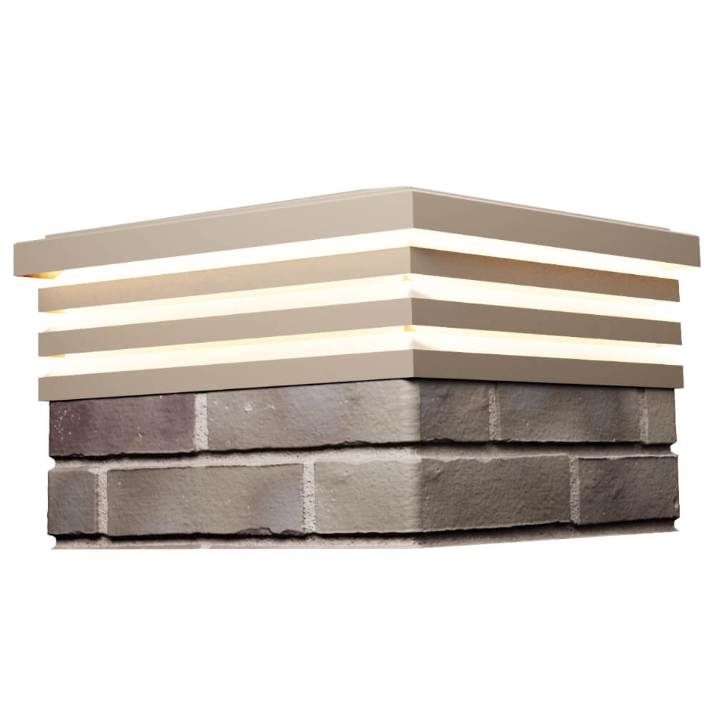 Колпак Zking Бона ХайТек Бежевый на столб 1.5х1.5 кирпича (385х385мм) с подсветкой в Магадане фото