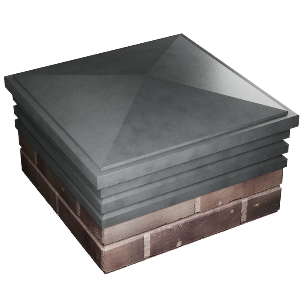 Колпак Zking Бона ХайТек Серый на столб 2х2 кирпича (513х513мм) в Магадане фото