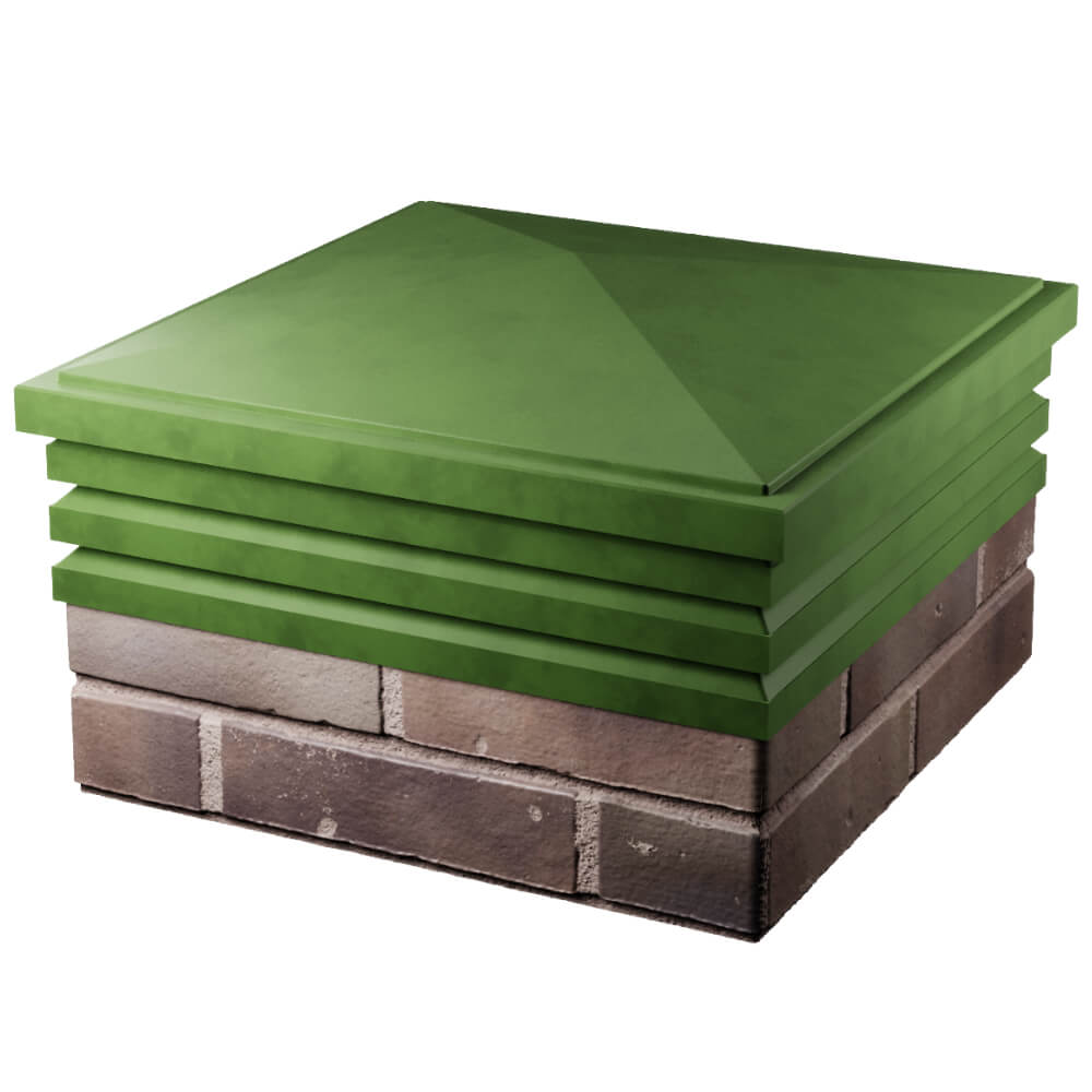 Колпак Zking Бона ХайТек Зеленый на столб 2х2 кирпича (513х513мм) в Магадане фото