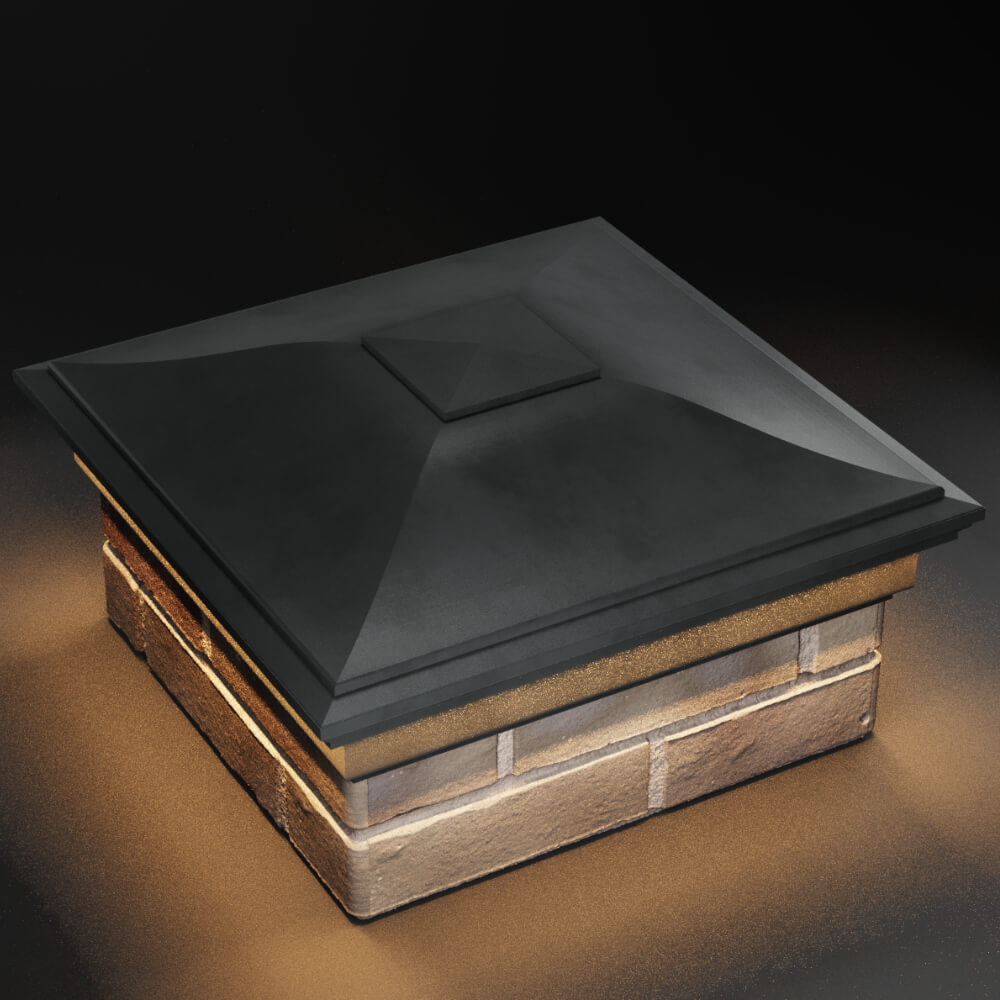 Колпак Zking Монблан Серый на столб 1.5х1.5 кирпича (385х385мм) с подсветкой в Магадане фото