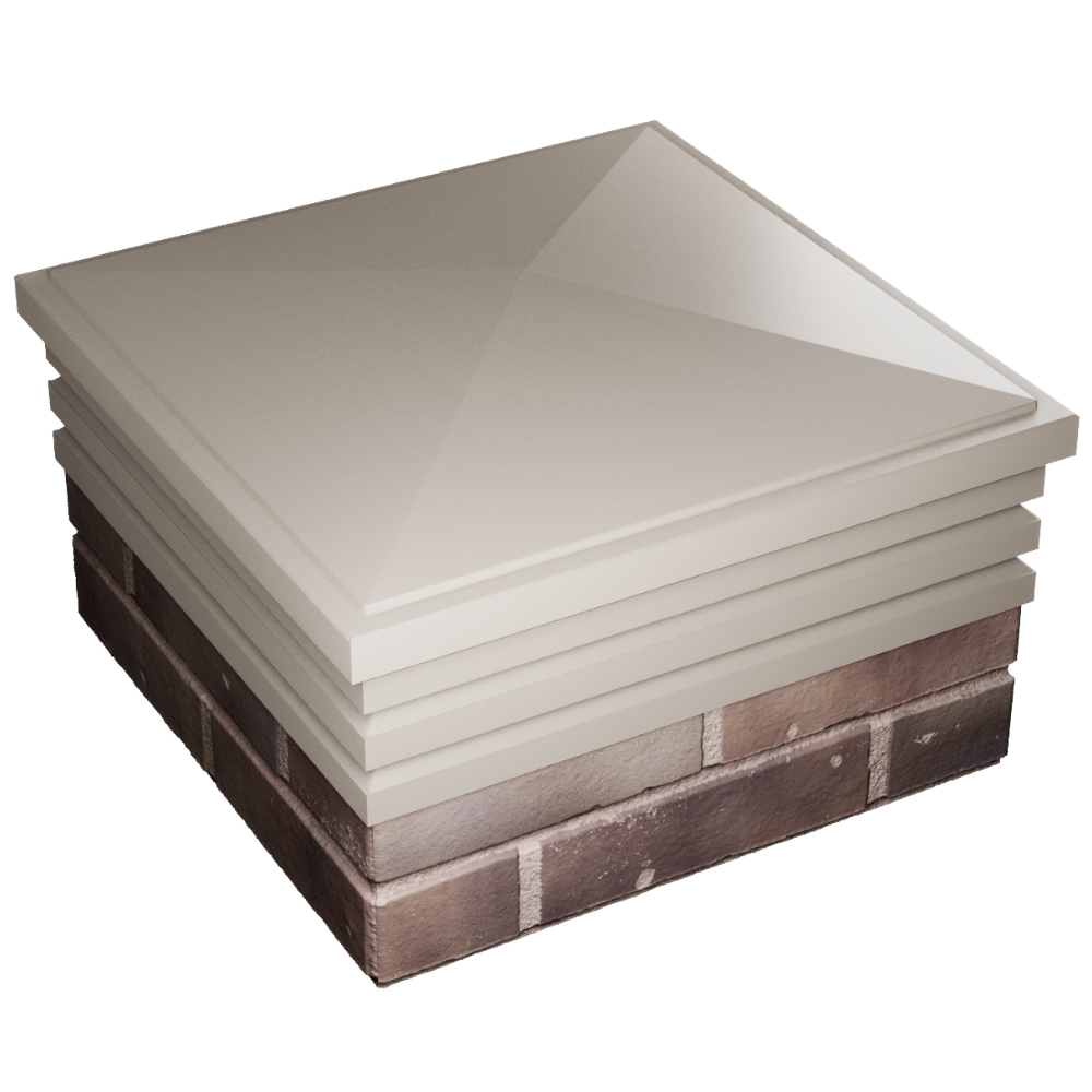 Колпак Zking Бона ХайТек Бежевый на столб 2х2 кирпича (513х513мм) в Магадане фото